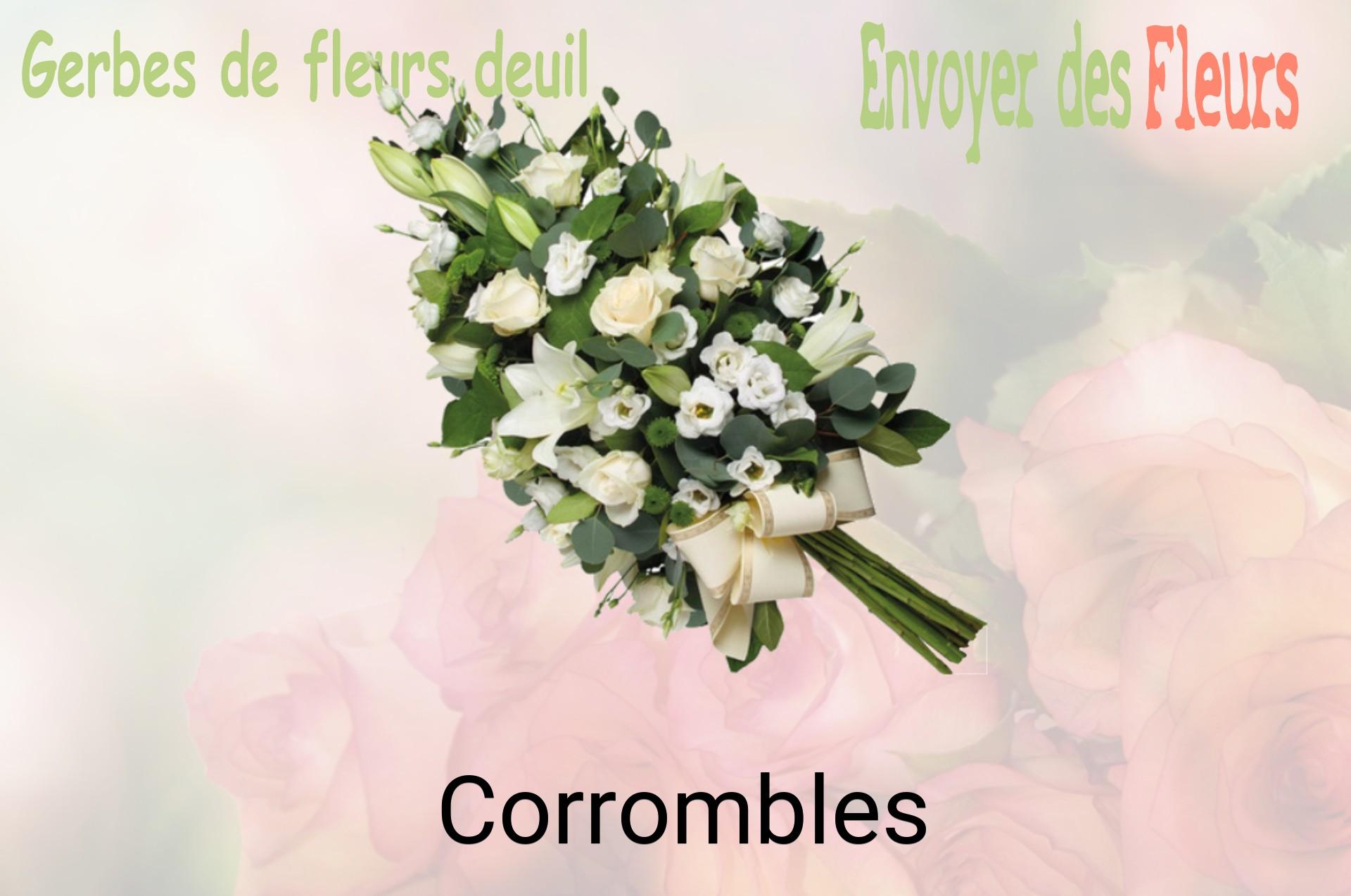 Gerbe de fleurs de deuil livrée à Corrombles